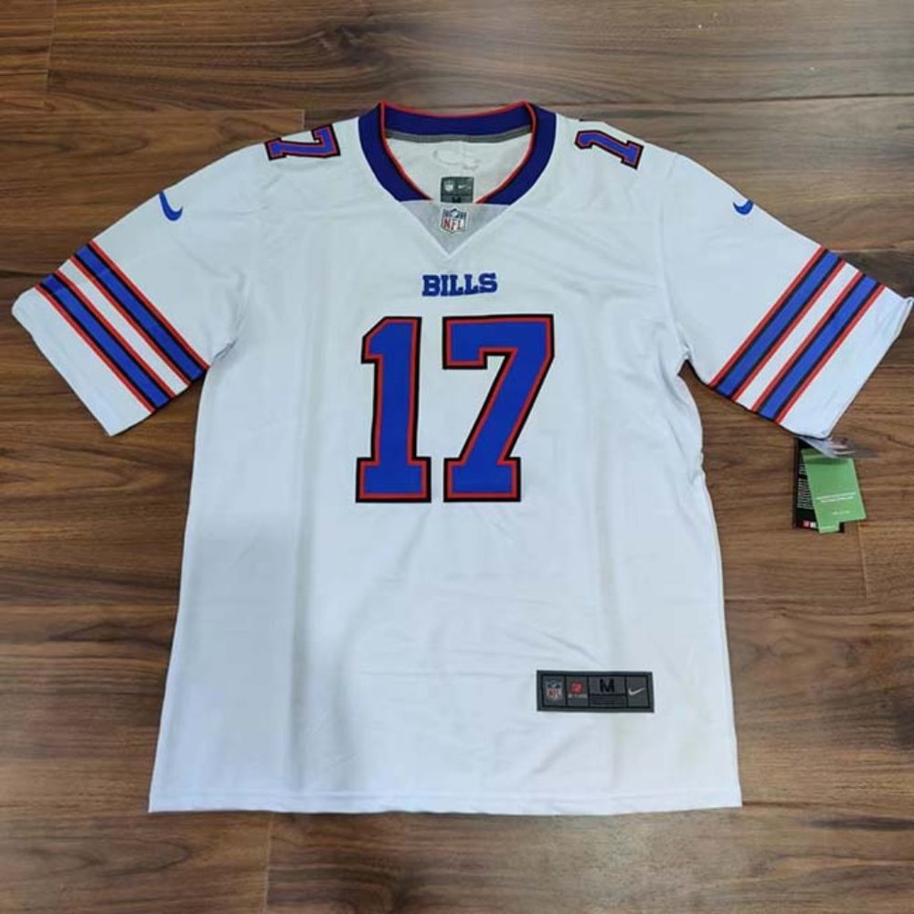 Nike Buffalo Bills White Jersey #17 Josh Allen